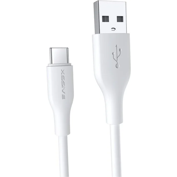 XSSIVE 2.4A 3 Meter USB zu Typ-C Schnell-Ladekabel, Lade- und Synchronisationskabel, weiß