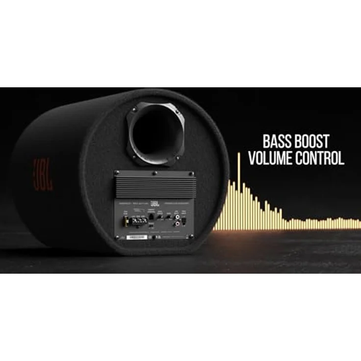 JBL BassPro Tube 12 Zoll 30cm Subwoofer Auto Aktiv, Tube Bassbox mit 450W Max Klasse D Verstärker, Patentierte Tiefbass Slipstream-Port, Fernbedienung – Bild 4