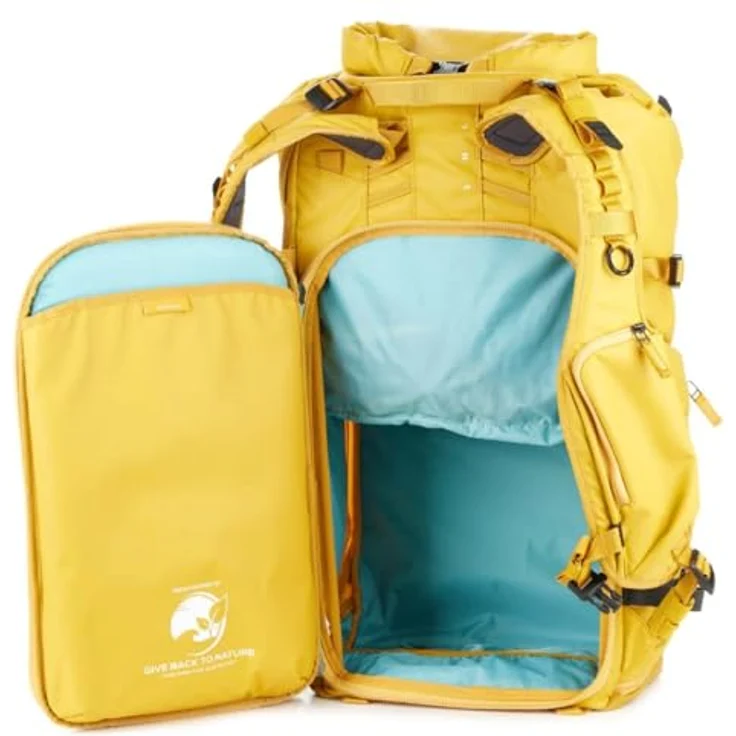 Shimoda Action X40 v2 Backpack, Fotorucksack mit 7 l Volumen, Gelb, modulares Kamerainsertsystem, erweiterbarer Rolltop-Zugang, für Laptops bis 16 Zoll – Bild 3