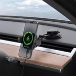 Spigen OneTap Universal Handyhalterung Auto mit Ladefunktion, Smart Sense und Leises Design, Qi 15W Fast Wireless Car Charger Induktive Ladestation KFZ für iPhone, Samsung, Pixel, Xiaomi usw, Schwarz