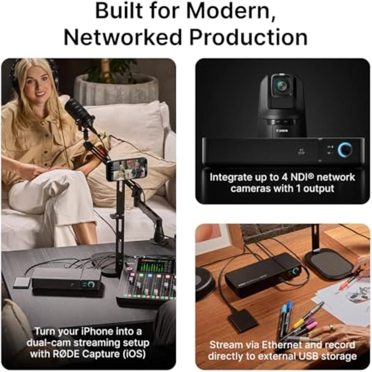 Rode Rodecaster Video Core Konsole für Audio-Video-Produktion, All-in-One-System mit Octa-Core-CPU, 3x Full-HD HDMI-Eingängen und Neutrik-Kombibuchsen – Bild 8