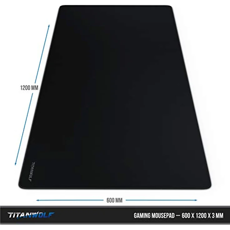 CSL - Übergröße Mauspad Gaming Titanwolf 1200x600mm - XXXL Mousepad groß mit Motiv - Tischunterlage Large Size - verbessert Präzision und Geschwindigkeit - XXL z.B. für Logitech Maus und Tastatur – Bild 4