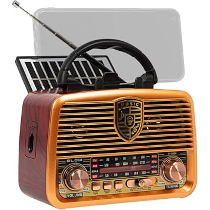BLOW RA10 Analogradio mit AM/FM, Solarenergie, Bluetooth, USB und TWS-Funktion, schwarz – Bild 3