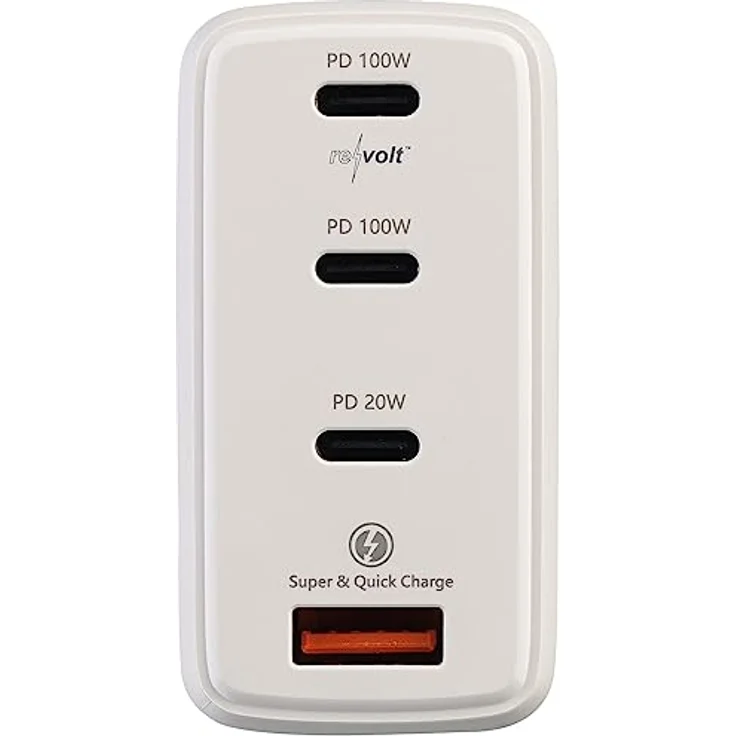 revolt PD Ladegerät, 120W PD 4-Port-USB-Netzteil in Weiß, inkl. 2x 100W-PD-USB-C-Ladekabel, intelligentes Quick-Charge-Ladegerät für iPhone und mehr – Bild 5