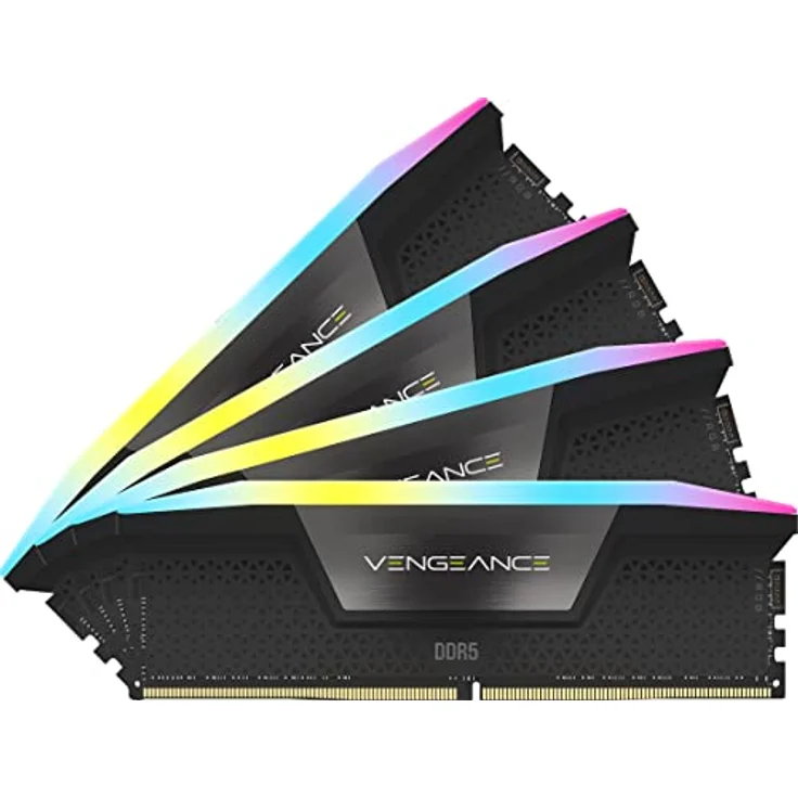 Corsair VENGEANCE RGB DDR5 RAM 64GB (4x16GB) 6400MHz CL32 Intel XMP iCUE Kompatibel Computer Speicher - Schwarz (CMH64GX5M4B6400C32) – Bild 1