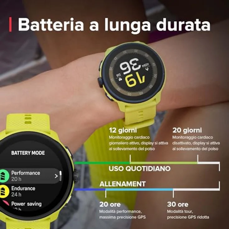 Suunto Run, Sportuhr in Limonengelb mit glasfaserverstärktem Gehäuse, Bluetooth 5.1 und 12 Tagen Akkulaufzeit – Bild 3