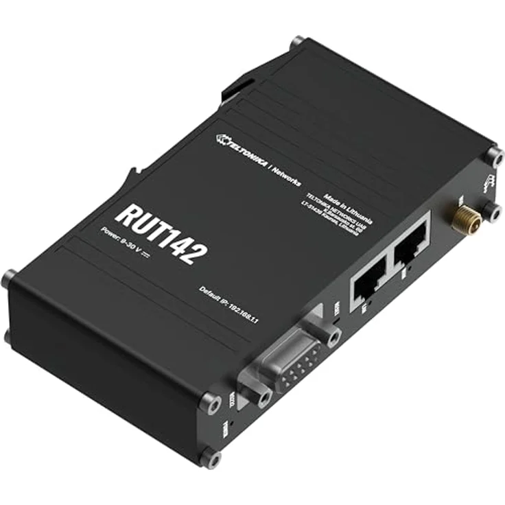 Teltonika RUT142 RS232 Industrial Router, leistungsstarker WLAN-Router für bis zu 50 Verbindungen, schwarz – Bild 2