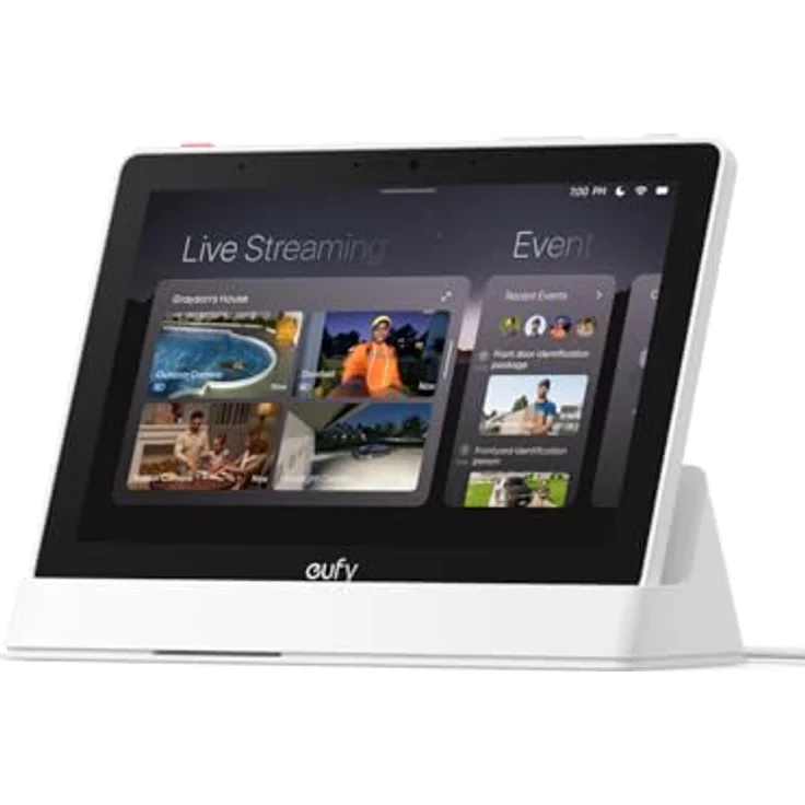 eufy Smart Display E10, Smart Home Hub mit 8 Zoll Bildschirm, Schwarz und Weiss, Live-Übertragung und Aktivitätsmeldung – Bild 1