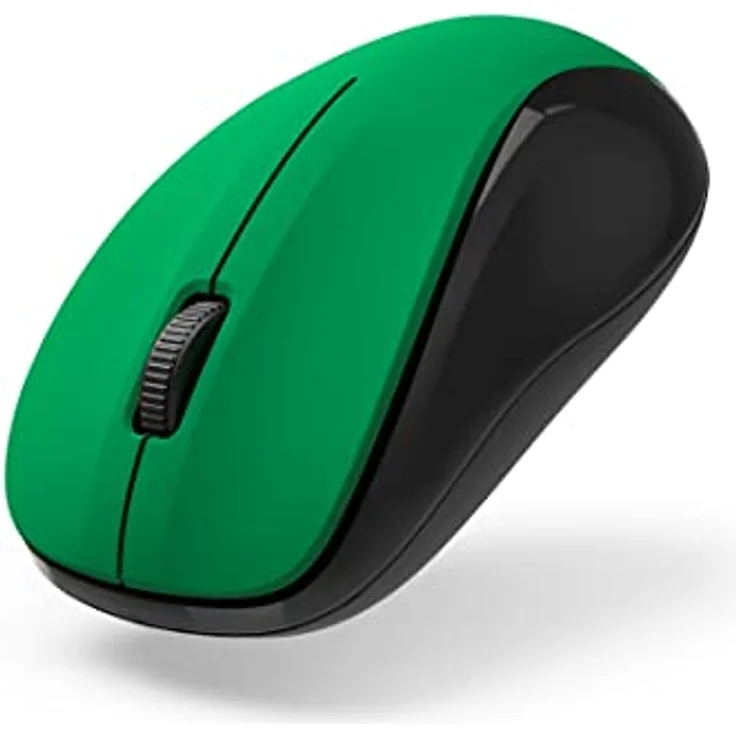 Hama Funkmaus kabellos (3 Tasten, 2,4GHz, 1200dpi, optische Maus kabellos, wireless, Computermaus, für Laptop/PC/Notebook, geräuschlos, Batterie, für Rechtshänder, für Linkshänder, USB-Empfänger) grün – Bild 1