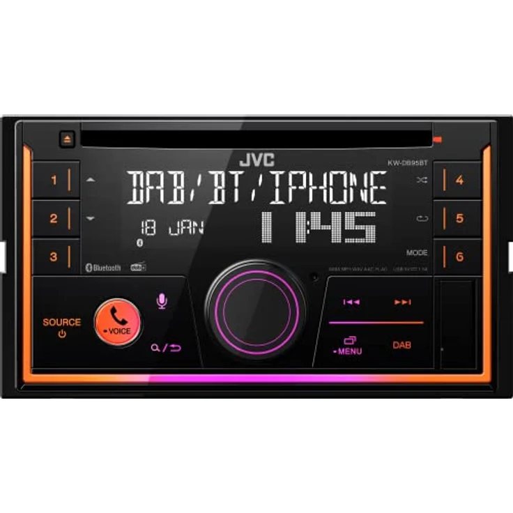 JVC KW-DB95BT, Radio mit CD fürs Auto, DAB+, Bluetooth 4.2, USB-Anschluss, schwarz – Bild 3
