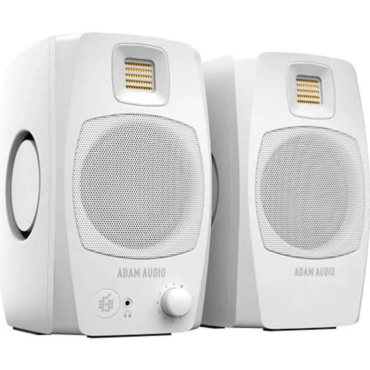 ADAM Audio D3V, Aktives Desktop-Monitorsystem mit USB-C-Anschluss, 3,5“-Alu-Woofer, 80 Watt, Paar, weiß