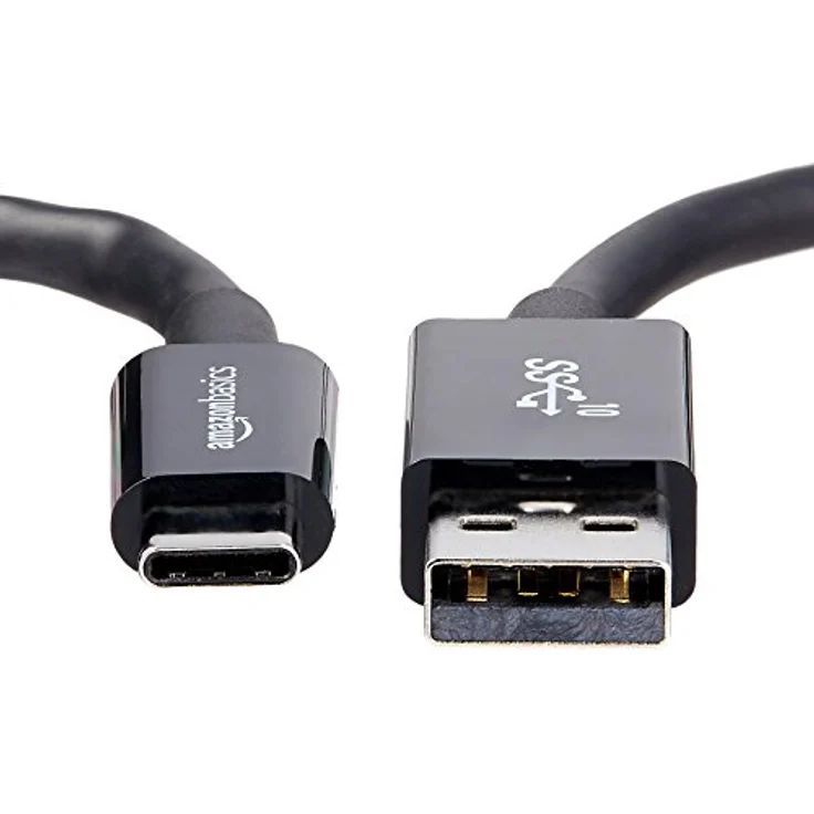 AmazonBasics - USB C Kabel auf USB Typ A, USB 3.1, 2. Generation, 0,9 m, Schwarz – Bild 2