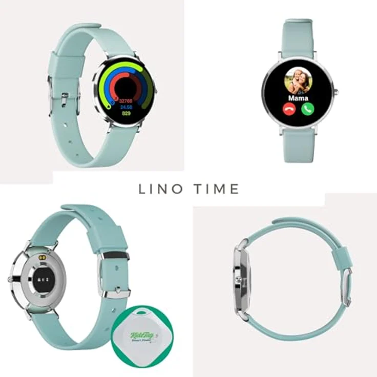 XCOAST LINO TIME Kinder Smartwatch Mintgrün, mit SOS-Taste, Telefonfunktion, wasserdicht, Schrittzähler & gratis Kidz Tag Finder – Bild 3