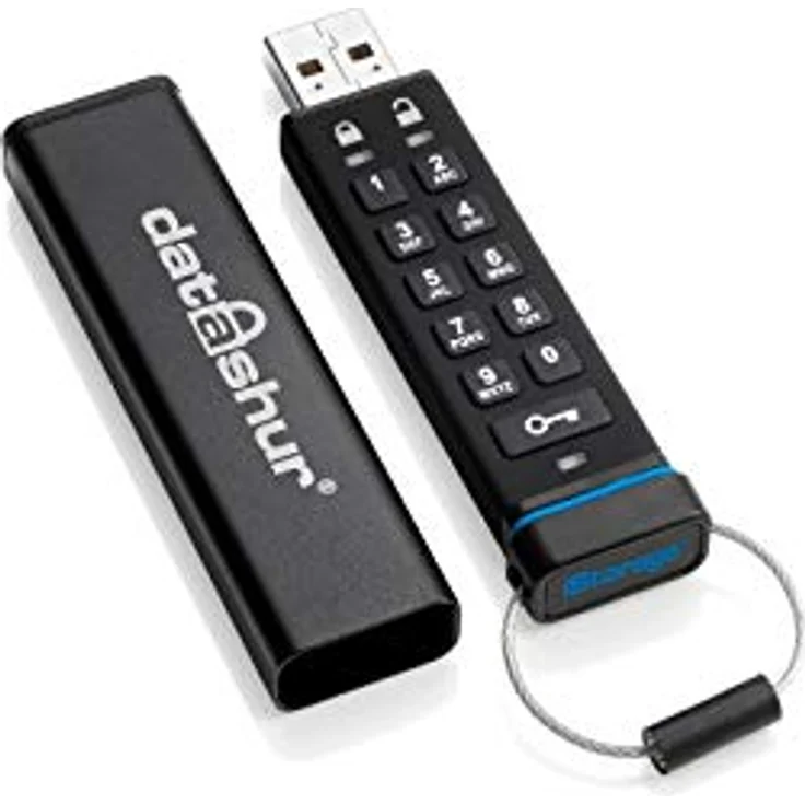 iStorage datAshur verschlüsselter 4GB 2.0 USB-Stick (AES 256-bit Hardware-Verschlüsselung) Speicherstick Schwarz – Bild 2