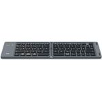 Hama Faltbare Tastatur Bluetooth (Ultraslim Wireless Keyboard klappbar, leise Mini-Tastatur kabellos für Tablet/iPad/Handy/iPhone, Reise-Tastatur für unterwegs, Akku, 10 m Reichweite, QWERTZ) schwarz