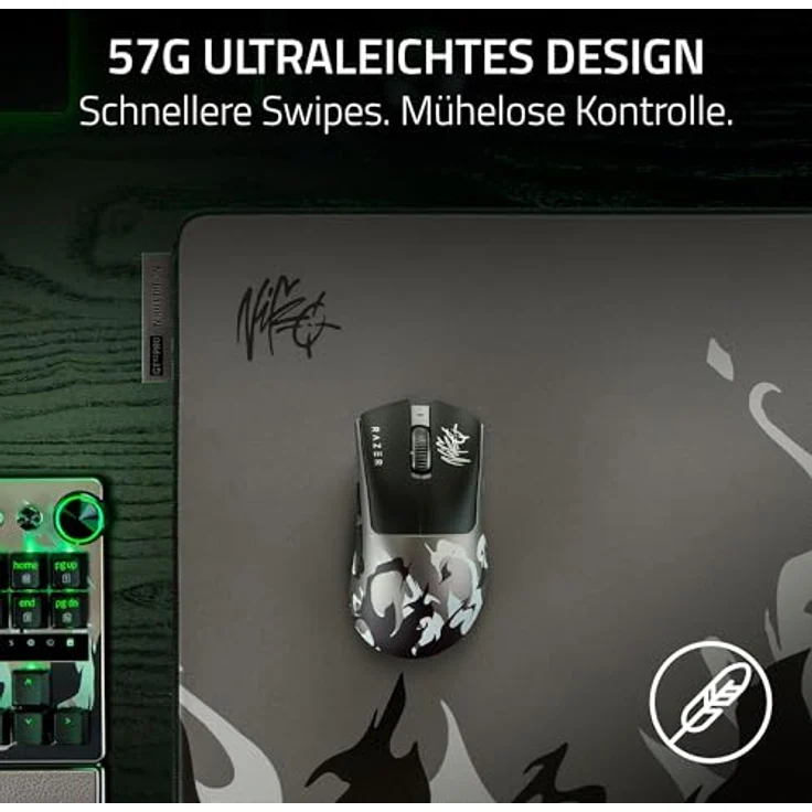 Razer DeathAdder V4 Pro NiKo Edition, ultraleichte kabellose E-Sport Maus mit 57 g, 2,4 GHz Hyperspeed, Focus Pro 45K Sensor und 8K Hz Polling, PC/Mac | NiKo – Bild 3