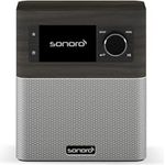 sonoro Stream Internetradio mit Bluetooth & DAB Plus (UKW/FM, WLAN, Spotify, Amazon, Deezer, App, spritzwassergeschützt) Küchenradio Mooreiche/Silber
