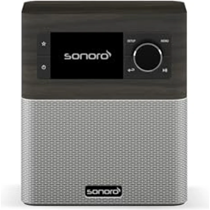 sonoro Stream Internetradio mit Bluetooth & DAB Plus (UKW/FM, WLAN, Spotify, Amazon, Deezer, App, spritzwassergeschützt) Küchenradio Mooreiche/Silber – Bild 1