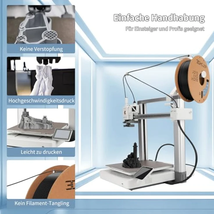 3DHoJor PLA Filament 1.75mm, Weiß-Schwarz, 4KG, hohe Fließeigenschaften, kompatibel mit FDM-Druckern – Bild 3