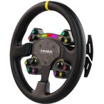 Moza Racing MOZA RS V2 Lenkrad, Rund - Leder (33 cm), originalgetreu im Racing-Look, integrierte Schaltanzeige, Schnellverschluss - Aluminium/Carbon