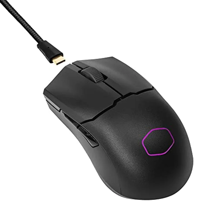 Cooler Master MM712 RGB Gaming-Maus – Ultralight 59g, Hybrid Wireless, 19K DPI PAW3370 Optischer Sensor, 70 Millionen Klicks optische Schalter, On-The-Fly, MasterPlus+ (38K DPI, nur PC) – Schwarz – Bild 3