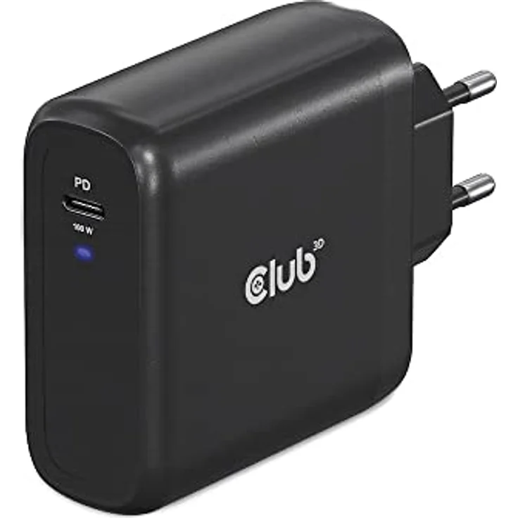 Club 3D CAC-1908EU Reiseladegerät 100 Watt GAN-Technologie, USB-IF TID-Zertifiziert, Einzelanschluss USB Typ-C, PD 3.0-Unterstützung – Bild 1