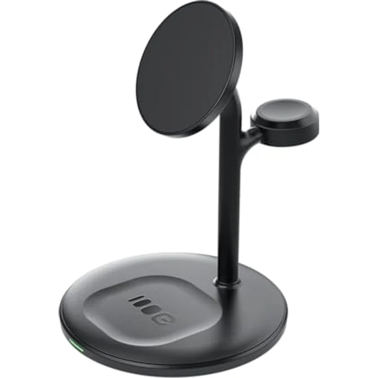 Green Cell Greencell MagScape 3-in-1 Induktiver Ladeständer für iPhone, Apple Watch, AirPods, kabelloses Laden bis 15W, Schwarz – Bild 1