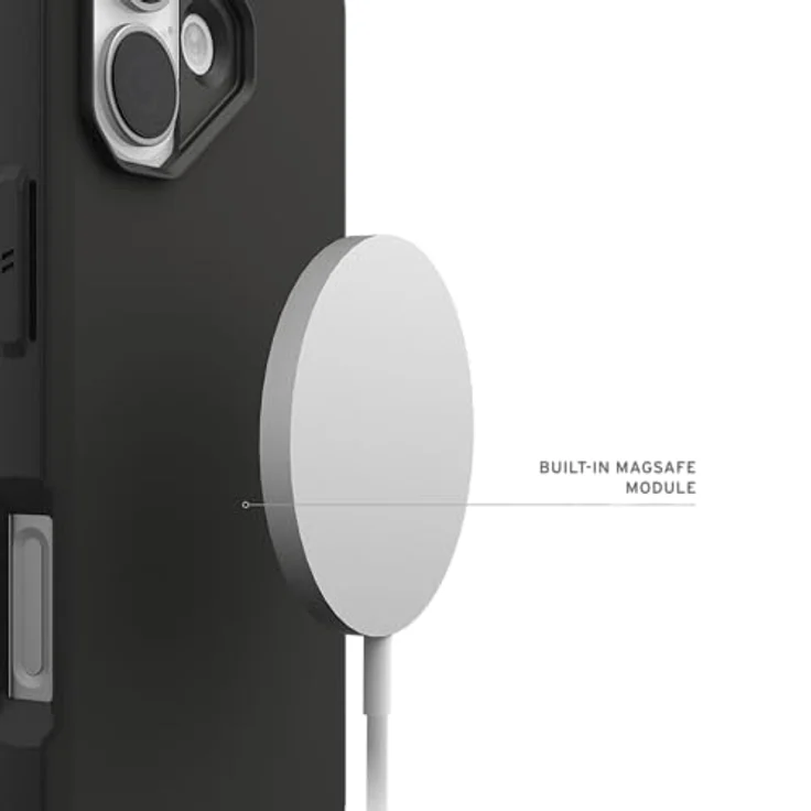 URBAN ARMOR GEAR Civilian LT Case für Apple iPhone 17, Hülle mit 6m Fallschutz, Wireless Charging und erhöhtem Rand, schwarz – Bild 3