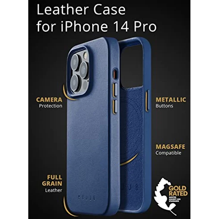 Mujjo iPhone 14 Pro Lederhülle | MagSafe Hülle | Slim iPhone 14 Pro MagSafe Hülle Leder Hülle für iPhone 14 Pro Handyhülle i 14 Pro Hülle Apple iPhone 14 Pro – Bild 2