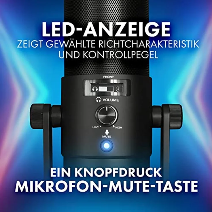 M-Audio Uber Mic - Professionelles USB Mikrofon mit wechselbarer Richtcharakteristik für YouTube, Podcast, Gaming und die Musik Produktion – Bild 4