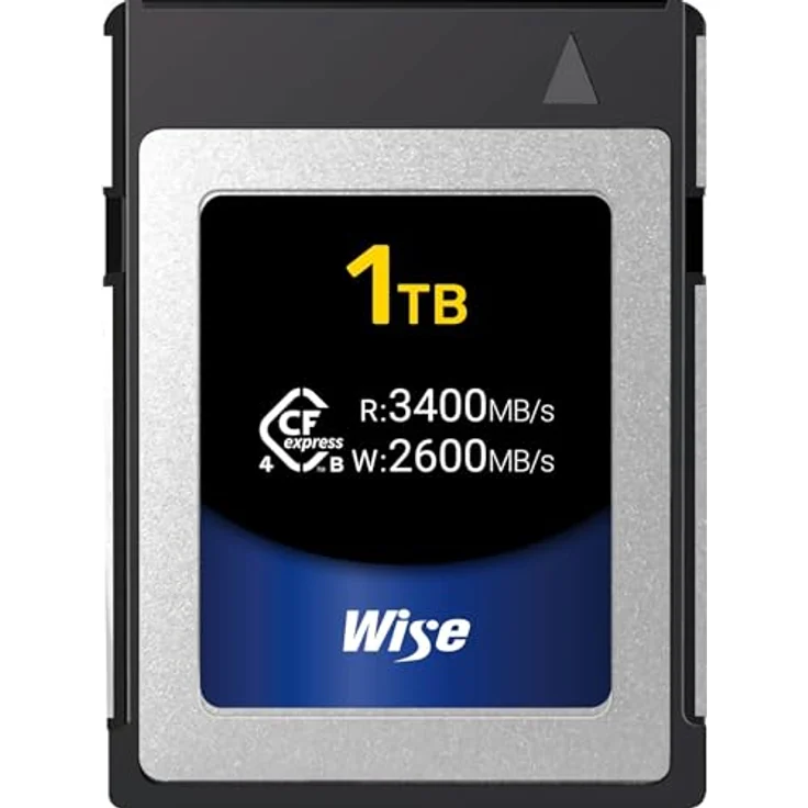 Wise WI-CFX4-B1024, 1024 GB CFexpress Typ B Speicherkarte mit 3400 MB/s Lesegeschwindigkeit, Silber/Blau/Schwarz – Bild 1