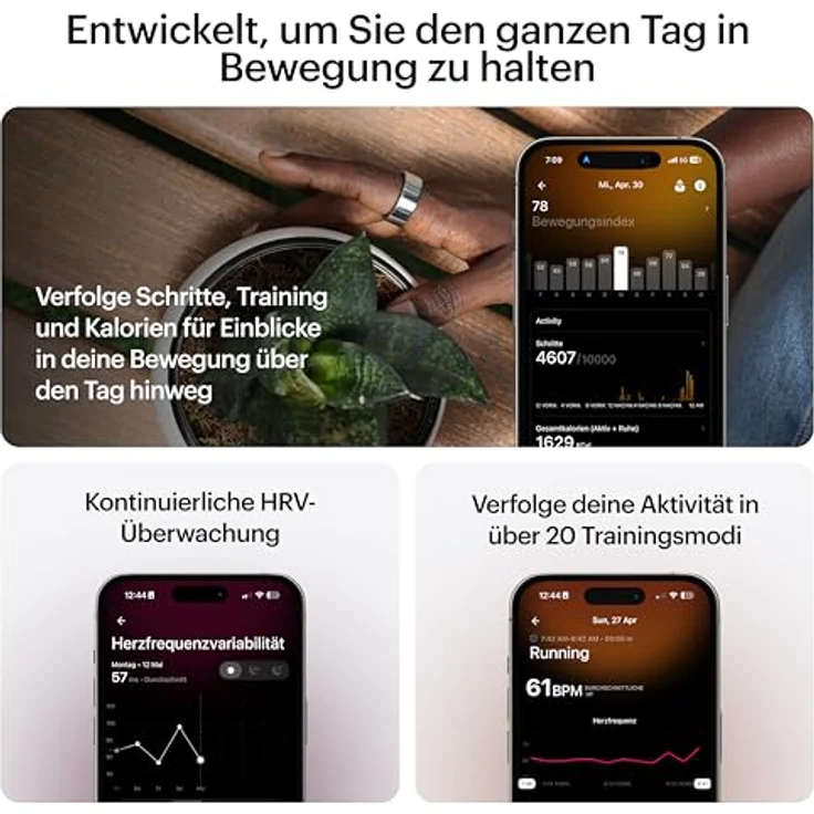 Ultrahuman Ring Air, Silber, Ringgröße 10, Wearable-Zubehör – Bild 6