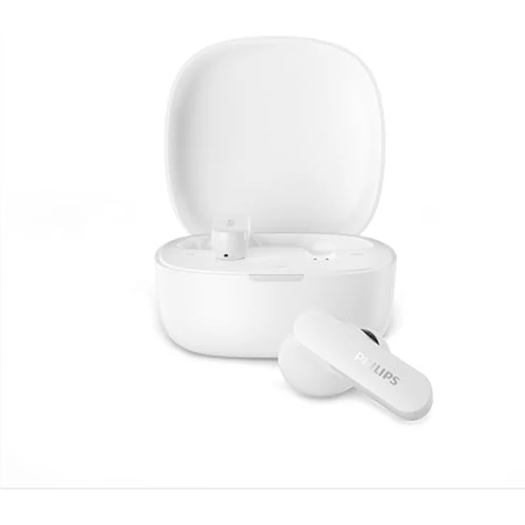 Philips TAT2200WT/00, True-Wireless Kopfhörer mit Active Noise Cancelling (ANC), Google Assistant und Siri, Weiß – Bild 3