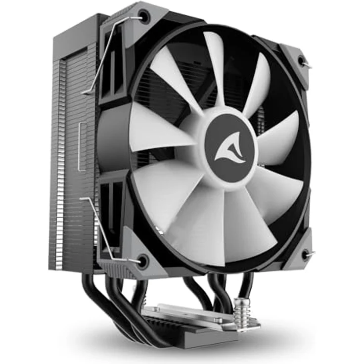 Sharkoon A40 RGB Black Air Cooler, CPU Kühler mit 121,55 m³/h Luftstrom und variabler Lüftergeschwindigkeit, Schwarz – Bild 2