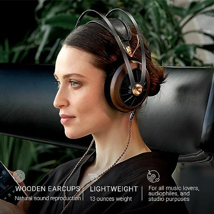 Meze Audio 109 Pro, Over-Ear HiFi Kopfhörer mit offenem Design, 50 mm Treiber, schwarz – Bild 3