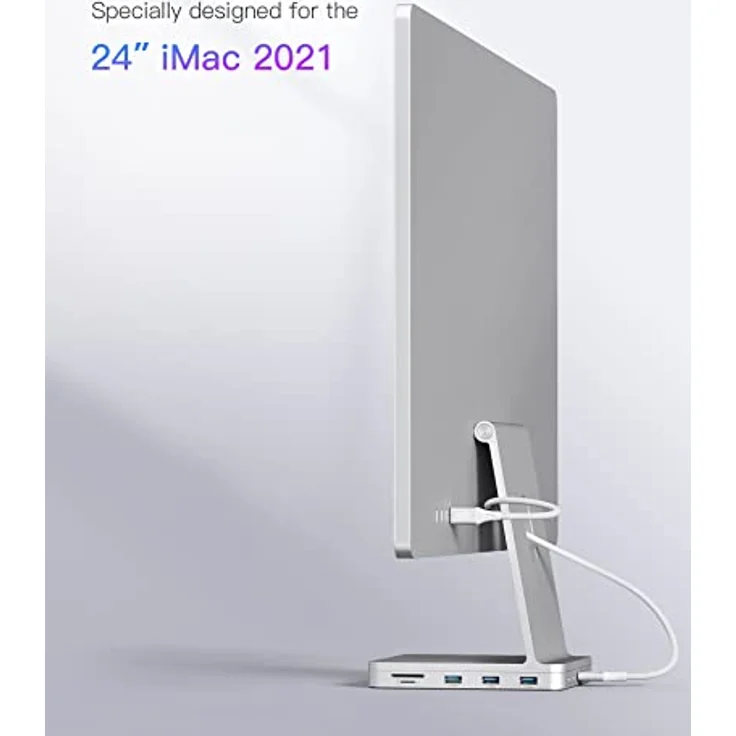 Inateck USB C Hub DK2001 für iMac 24 Zoll 2021/2023, 8-in-1 Aluminium USB Hub mit NVMe SSD Gehäuse, USB 3.2 Gen 2, USB C 10 Gbit/s, SD/TF Kartenleser – Bild 2