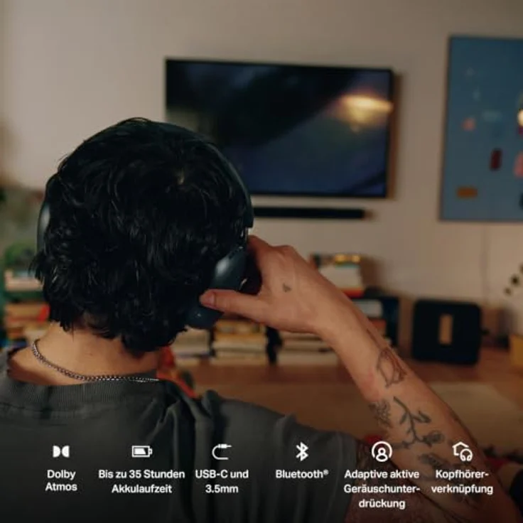 SONOS Ace Ultra, Over-ear Kopfhörer Bluetooth mit Active Noise Cancellation, 35 Stunden Akkulaufzeit, Shadow Black – Bild 6
