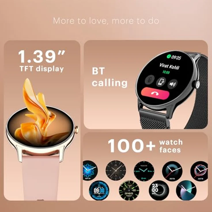 Noise Twist Go Smartwatch, 1,39 Zoll Display, Gesundheitsüberwachung mit Herzfrequenz- und SpO2-Tracking, Bluetooth-Anruffunktion, Pink – Bild 3