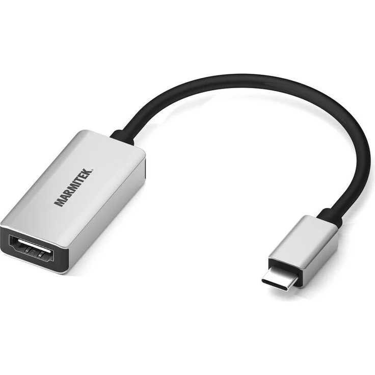 Marmitek USB C auf Ethernet Adapter Kabel, Thunderbolt zu LAN Wandler, 15 cm flexibles Gummikabel, für MacBook, Chromebook und iPad Pro, Aluminiumgehäuse