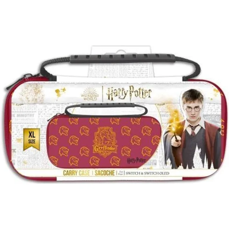 Freaks And Geeks Harry Potter Gryffindor XL Case, Tragetasche für Nintendo Switch und Switch OLED, rot, für Konsole, 2 Joycons und 10 Spiele
