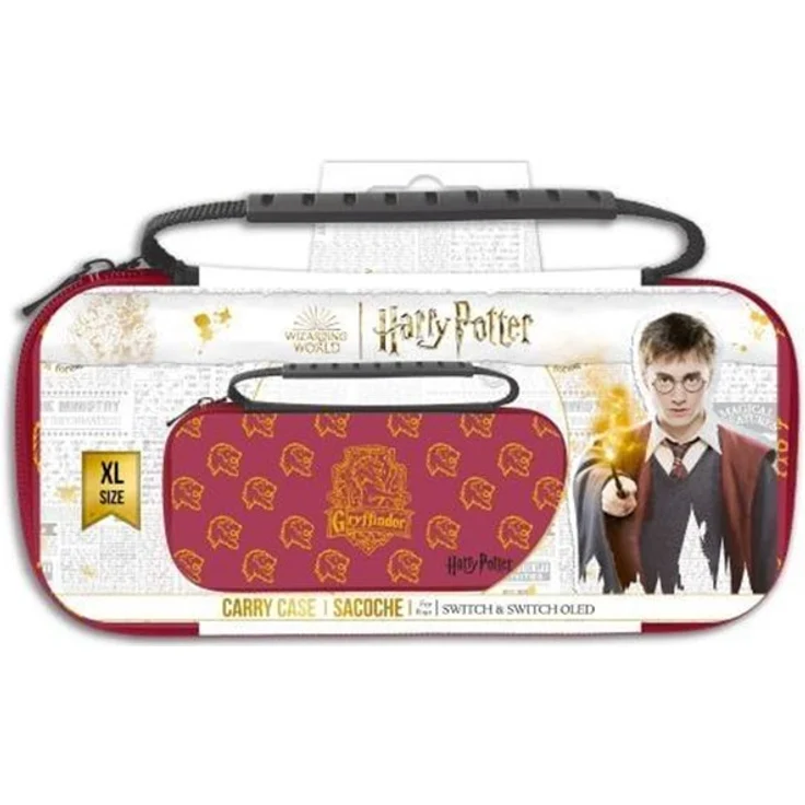 Freaks And Geeks Harry Potter Gryffindor XL Case, Tragetasche für Nintendo Switch und Switch OLED, rot, für Konsole, 2 Joycons und 10 Spiele