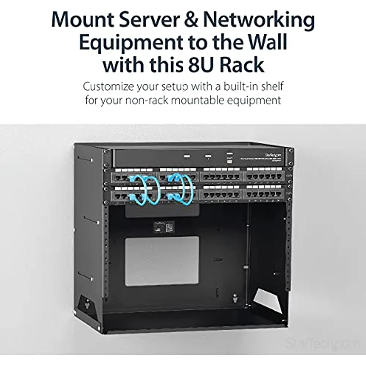 StarTech.com Wandmontage Server Rack mit Fachboden - 4HE - Anpassbar von 30,5 cm - 45,7cm – Bild 5