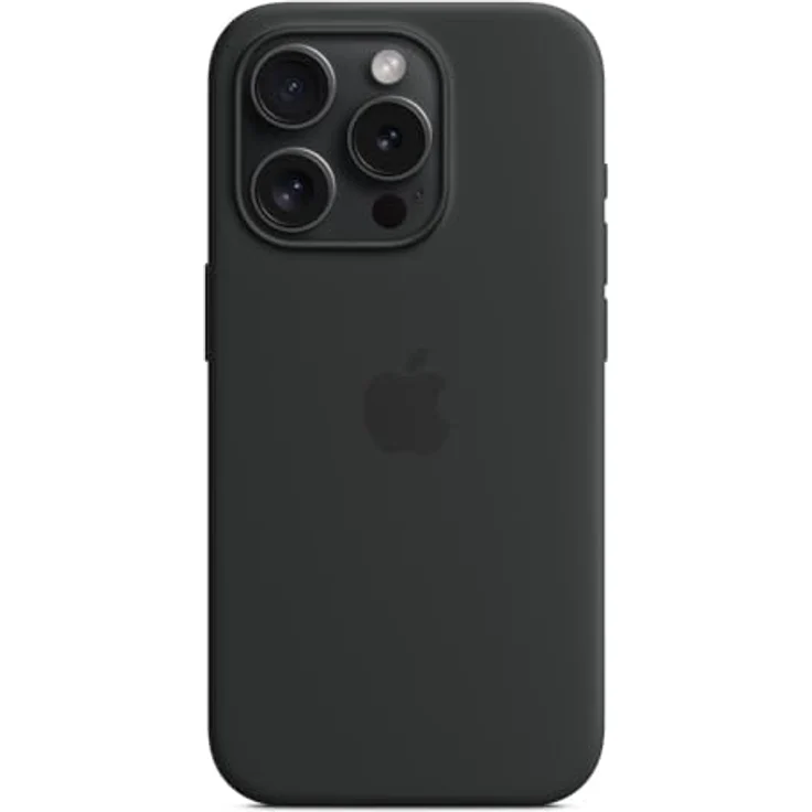 Apple iPhone 15 Pro Silikon Case mit MagSafe – Schwarz ​​​​​​​ – Bild 2