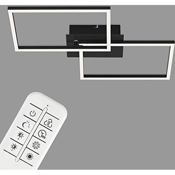 BRILONER Leuchten - LED Deckenleuchte, Deckenlampe dimmbar, inkl. Fernbedienung, inkl. Farbtemperatursteuerung, inkl. Nachtlichtfunktion und Timer, Schwarz, 500x388x78mm, 3149-015 – Bild 1
