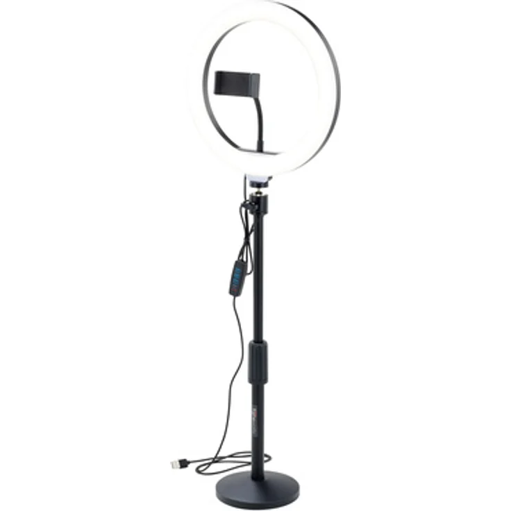 Gator Frameworks Ring Light Round Base, 10" LED-Desktop Ringlicht mit 3 Farbmodi, 10 Helligkeitsstufen und Telefonhalterung