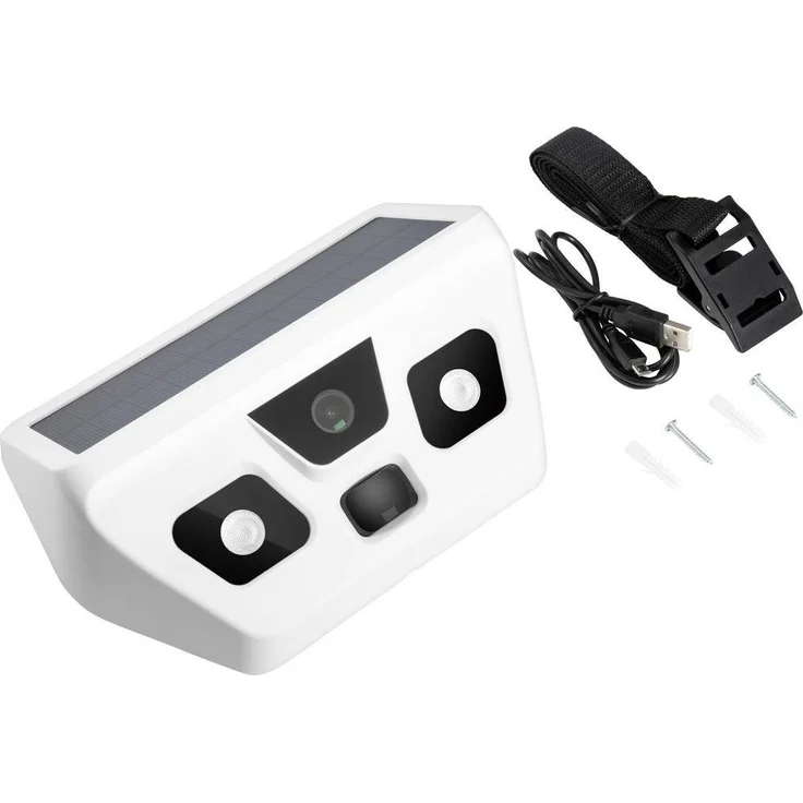 Technaxx Smart Home Kamera FullHD Solar Aussenkamera mit LED-Licht (Aufnahme auf Speicherkarte, mit Bewegungsmelder, mit Solarmodul) in Schwarz – Bild 1