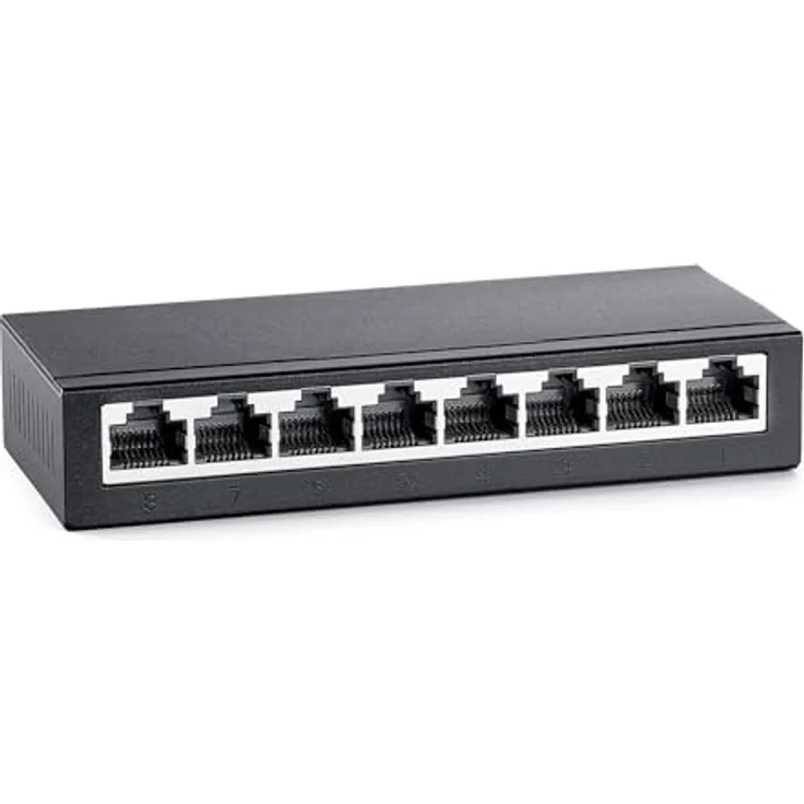 Devolo Gigabit Ethernet Switch 8 Port unmanaged LAN Switch Netzwerk Switch LAN Verteiler 1000 Mbit/s lüfterlos, Flüsterleiser Betrieb – Bild 2