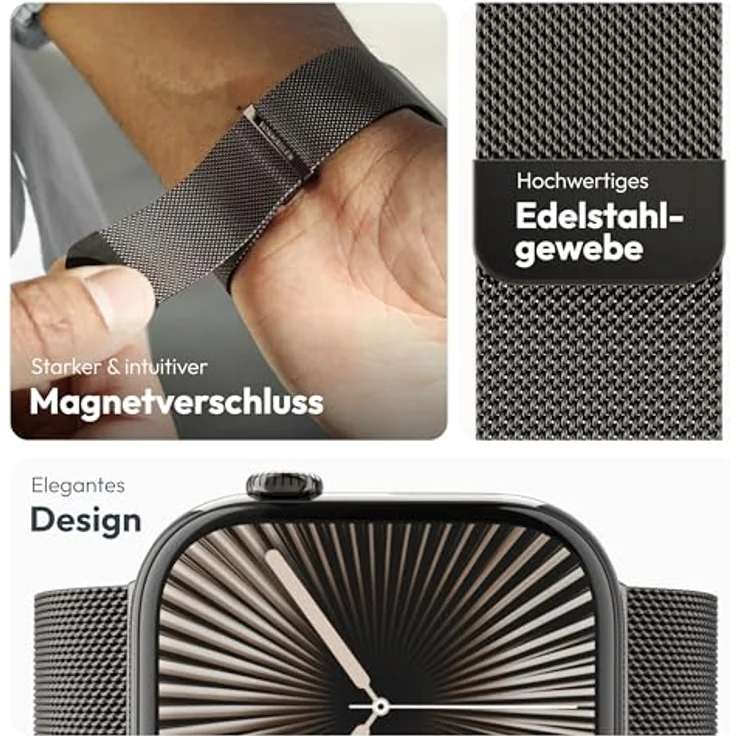 Vonmählen Milanese Loop 2 Armband für Apple Watch, 40/41/42 mm, Granite Grey, Versandkostenfrei – Bild 3