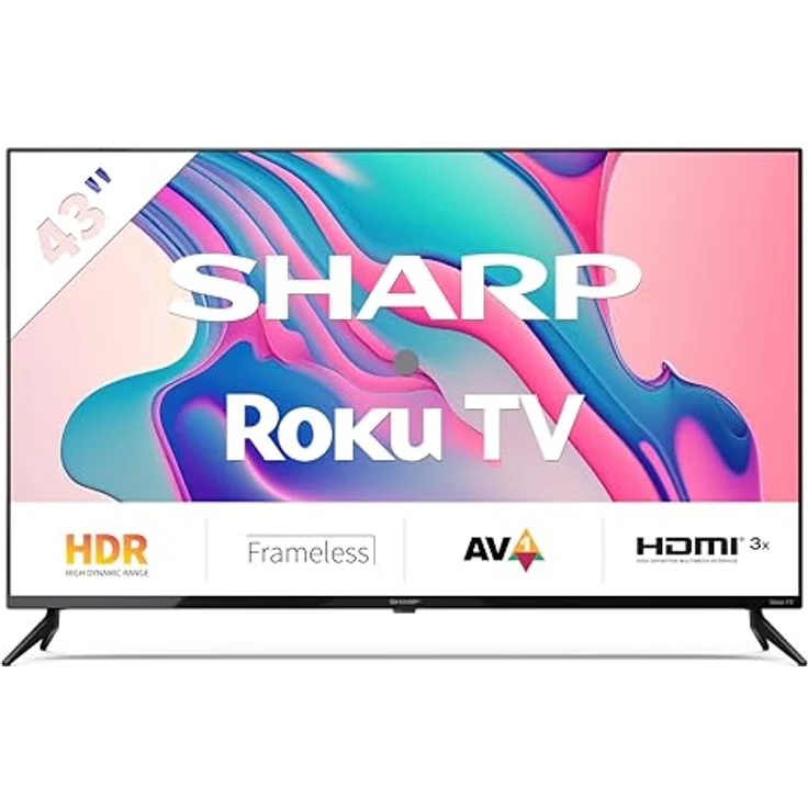 SHARP 43FD2E Full HD Smart TV, 43 Zoll, Frameless Design, HDR10, Dolby Digital, Roku TV (nur in Deutschland verfügbar) – Bild 1