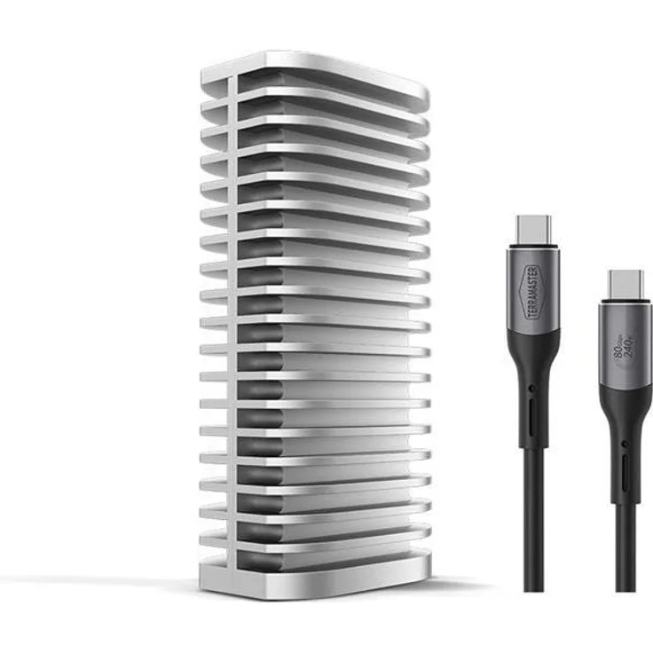 Terramaster D1 SSD Pro, Externe M.2 SSD mit USB4.2, 8 TB, silber